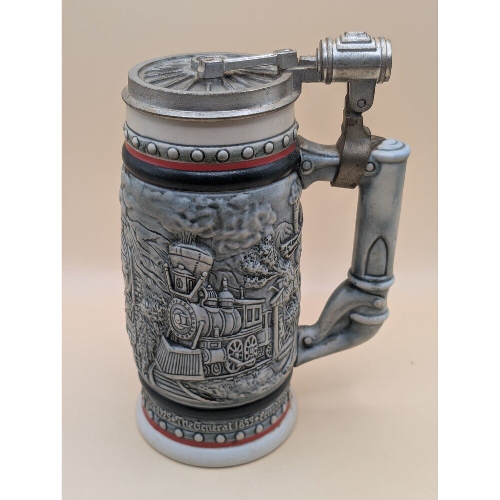 1992 Avon Collector Train Beer Stein Ceramic Locomotive Mug Brazil 128196